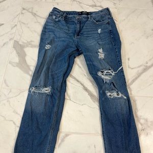 hollister wide leg dark wash jeans